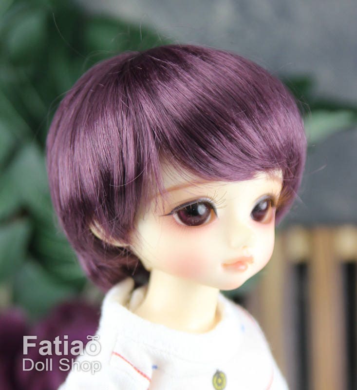 Fatiao - New Dolls Wig Dollfie Yo-SD 1/6 BJD 6-7" size - eggplant