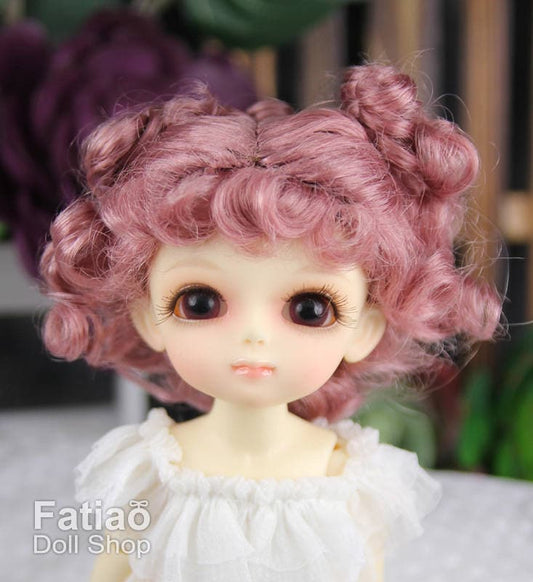 Fatiao - BJD Dollfie Lati Yellow Pukifee 5-6" Doll Wig - Old Rose