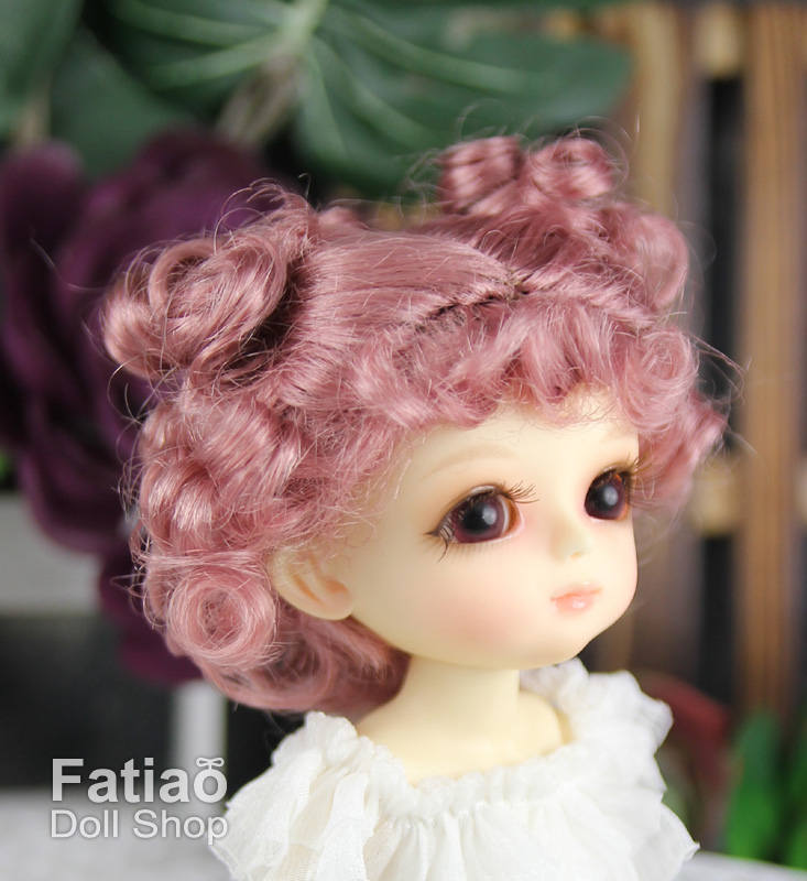 Fatiao - BJD Dollfie Lati Yellow Pukifee 5-6" Doll Wig - Old Rose