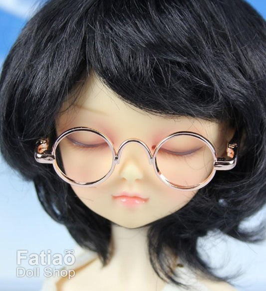New fashion Dolls Round frame glasses fit 1/4 BJD MSD mini Super Dollfie - Gold