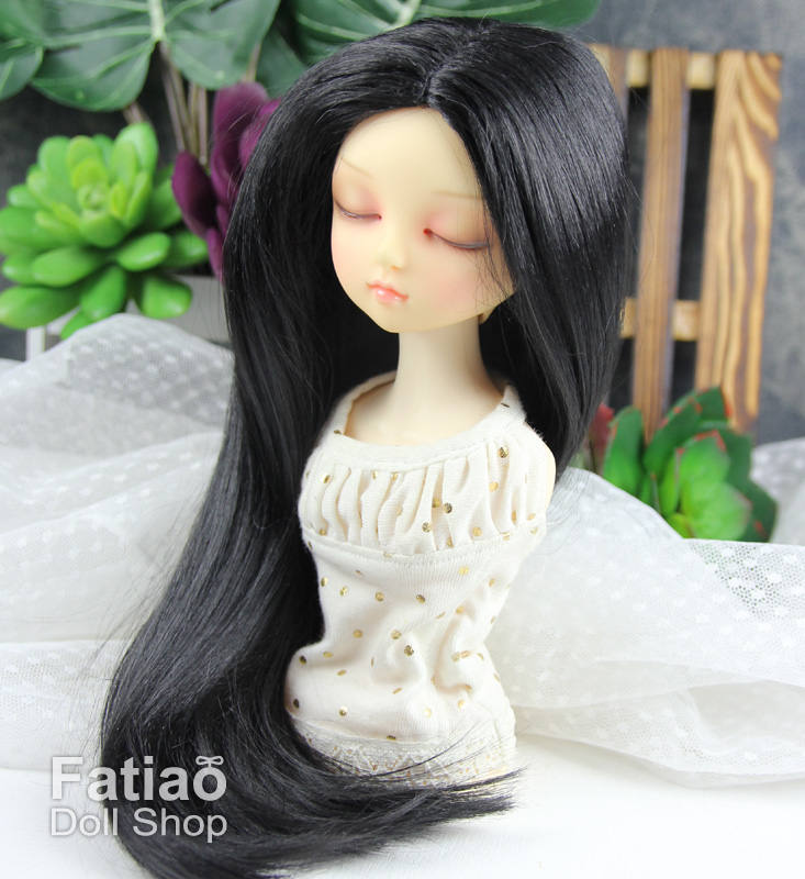 Fatiao - New Dollfie MSD Kaye Wiggs 1/4 BJD Size 7-8 inch - Black Dolls Wig