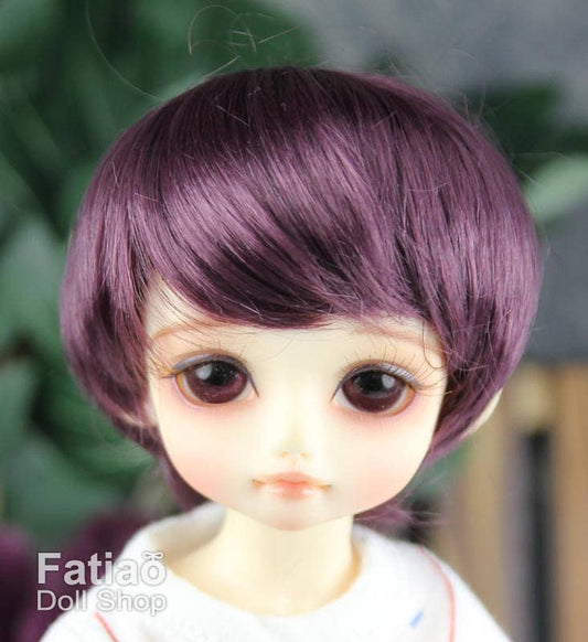 Fatiao - New Dolls Wig Dollfie Yo-SD 1/6 BJD 6-7" size - eggplant