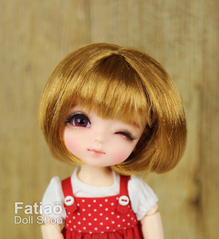 Fatiao - BJD Dollfie Lati Yellow Pukifee 5-6" Angel Doll Wig - Caramel Gold