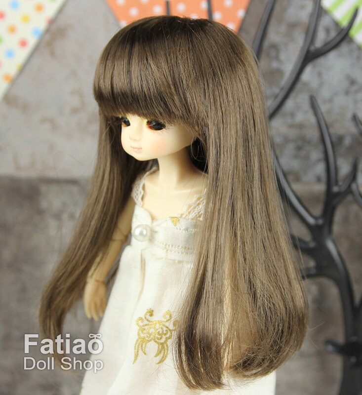 Fatiao - New Dollfie little pullip DAL Nendoroid BJD Dolls Wig - size 4-5" - umber