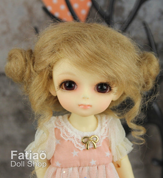 Fatiao - Dollfie Lati Yellow Pukifee 5-6 inch Mohair Doll Wig - Latte