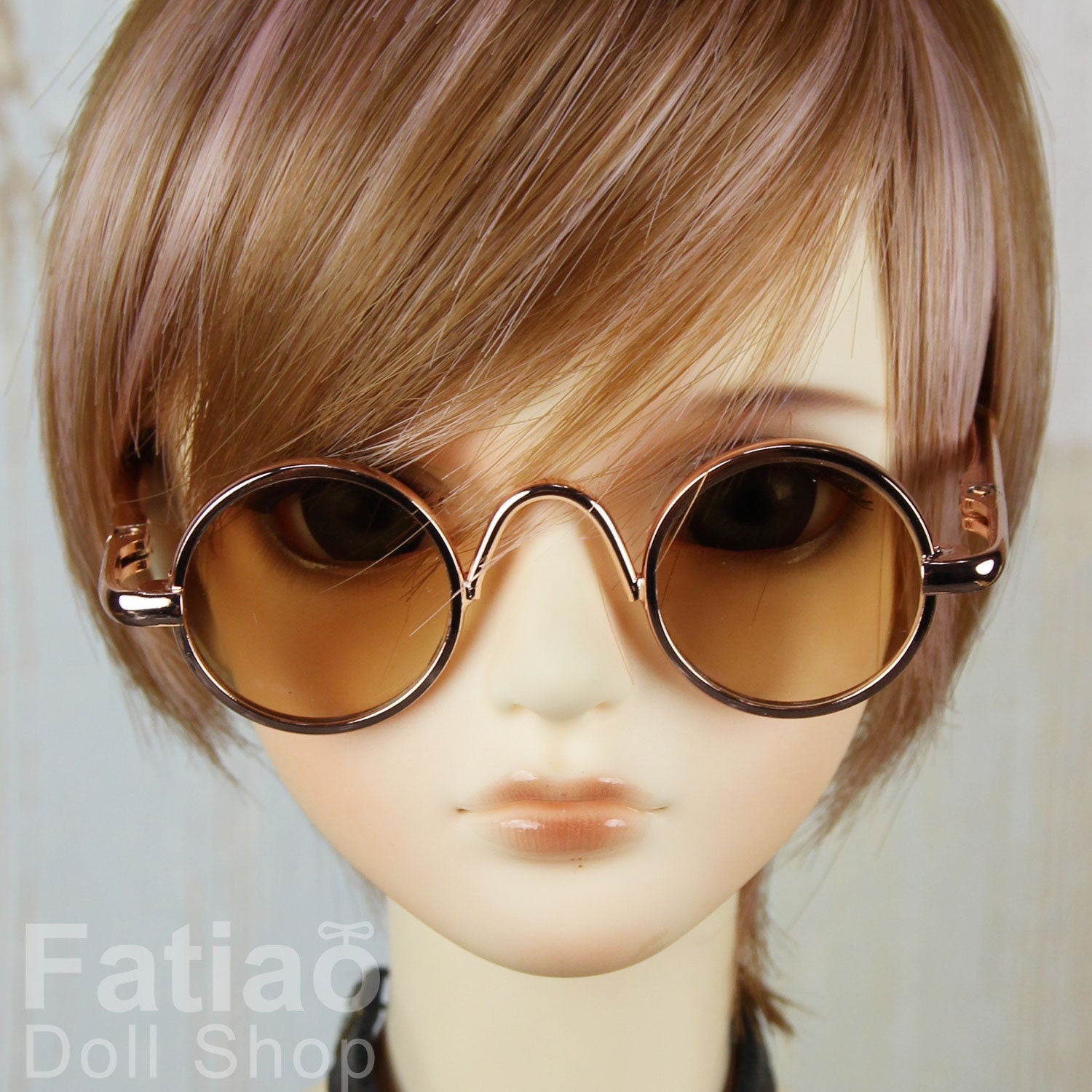 New fashion Full-Rim Dolls Glasses fit 1/3 BJD SD Super Dollfie - Gold