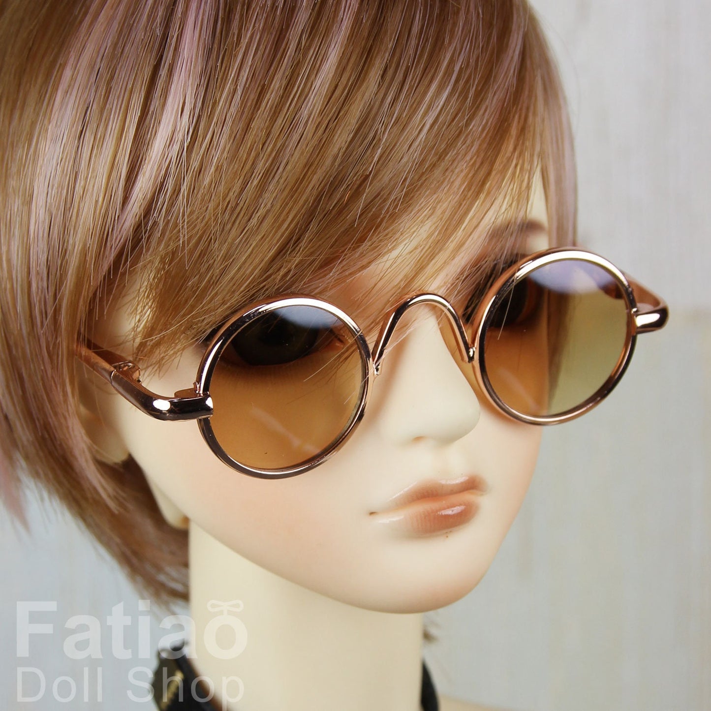 New fashion Full-Rim Dolls Glasses fit 1/3 BJD SD Super Dollfie - Gold