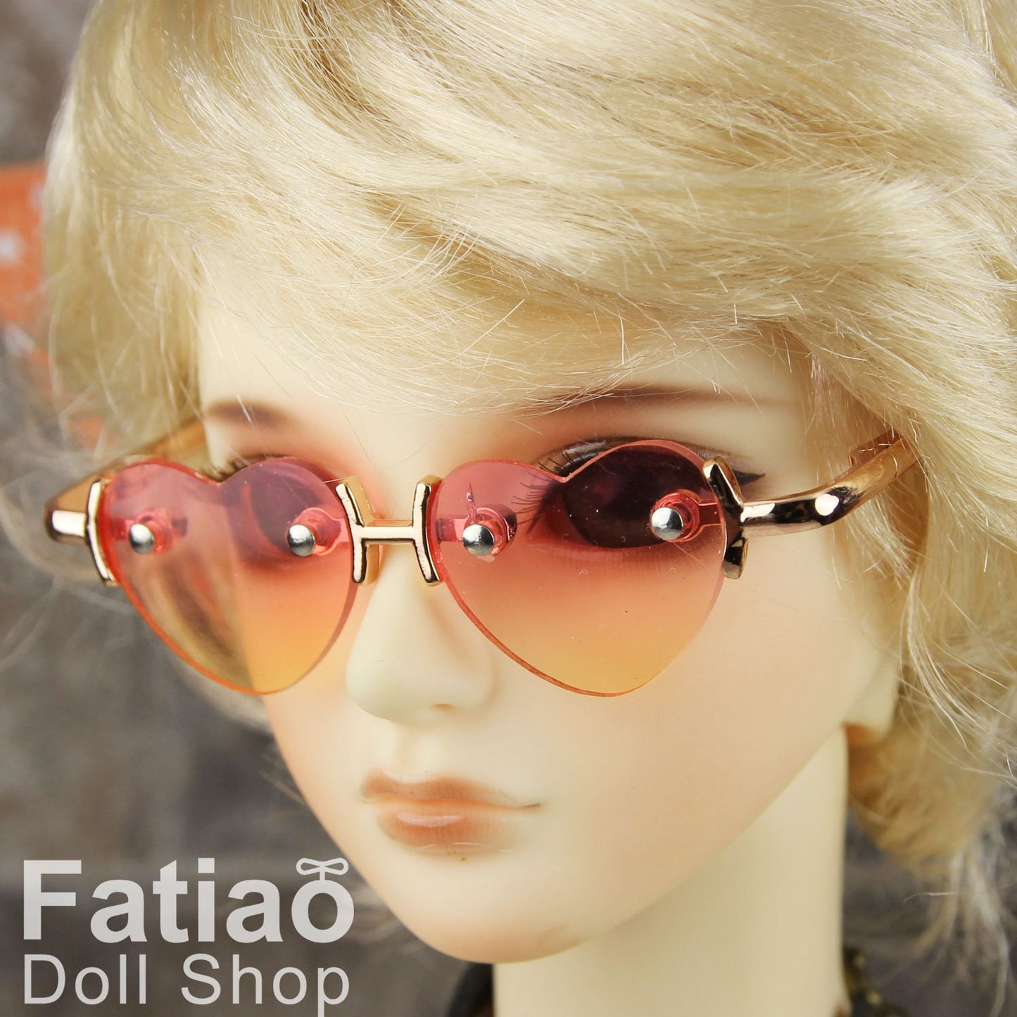 New fashion Rimless Frames Dolls Glasses fit 1/3 BJD SD Super Dollfie Heart Gradient color