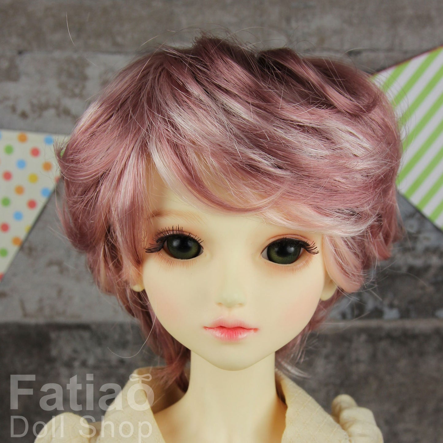 Fatiao - New Dollfie SD 1/3 BJD Dolls Wig size 8-9" - Pink & Deep pink