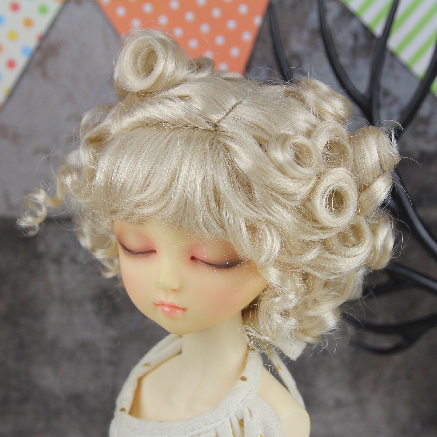 Fatiao - New Dollfie MSD Kaye Wiggs 1/4 BJD Size 7-8 inch - Blonde Dolls Wig