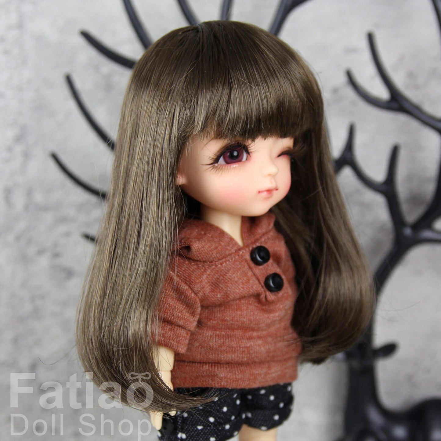 Fatiao - BJD Dollfie Lati Yellow Pukifee 5-6" Doll Wig - umber