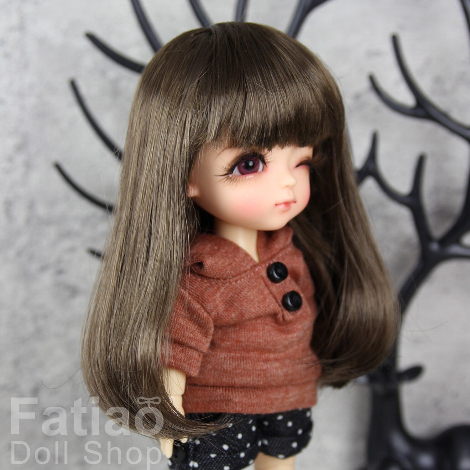 Fatiao - BJD Dollfie Lati Yellow Pukifee 5-6" Doll Wig - umber