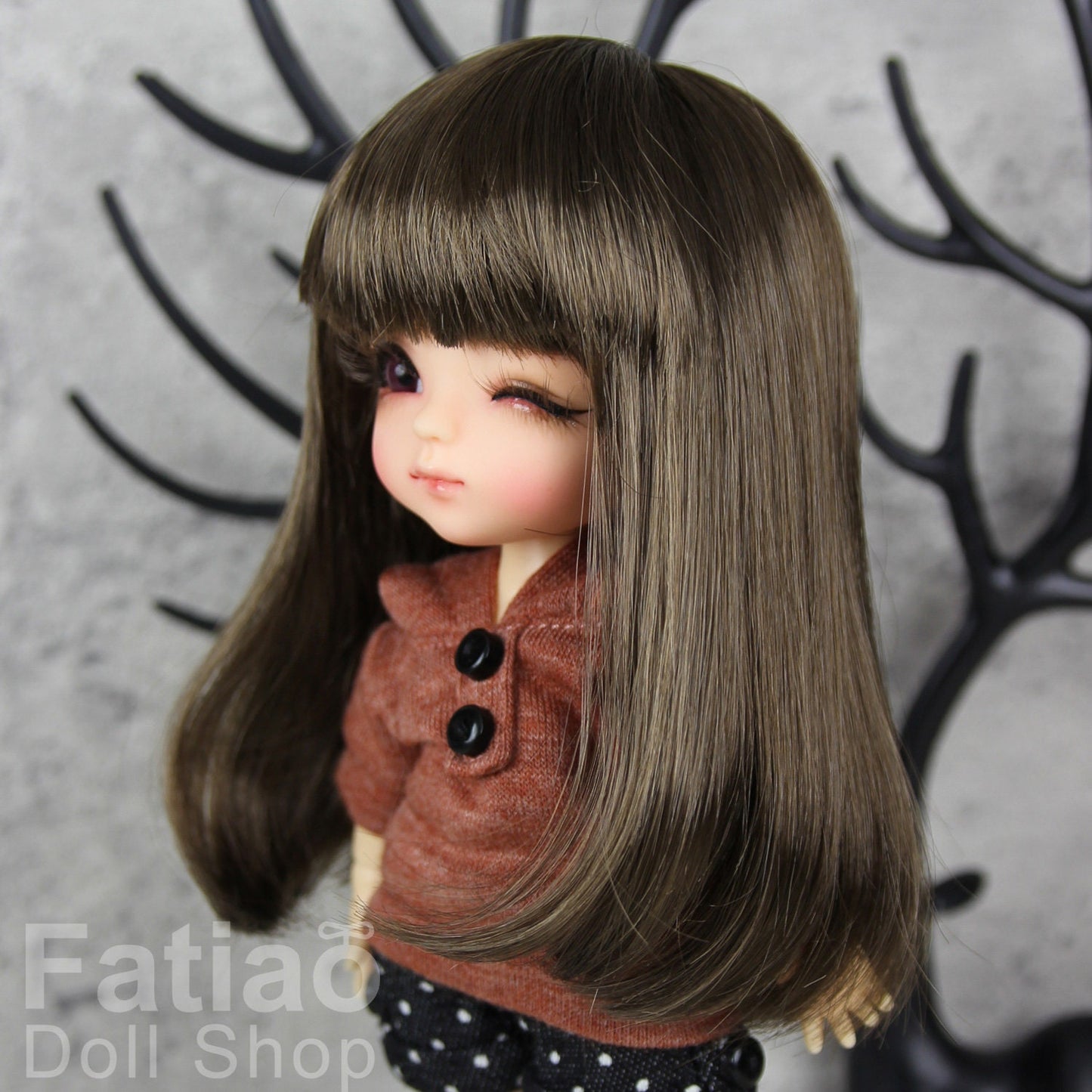Fatiao - BJD Dollfie Lati Yellow Pukifee 5-6" Doll Wig - umber