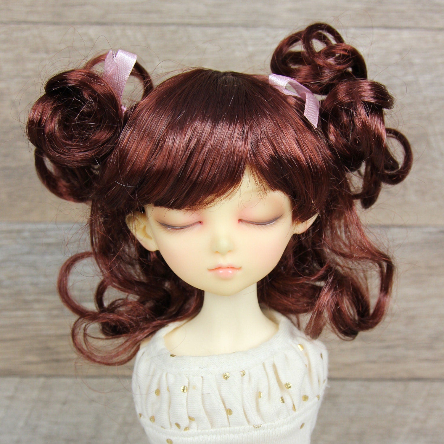 Fatiao - New Dollfie MSD Kaye Wiggs 1/4 BJD Size 7-8 inch - Chocolate Dolls Wig