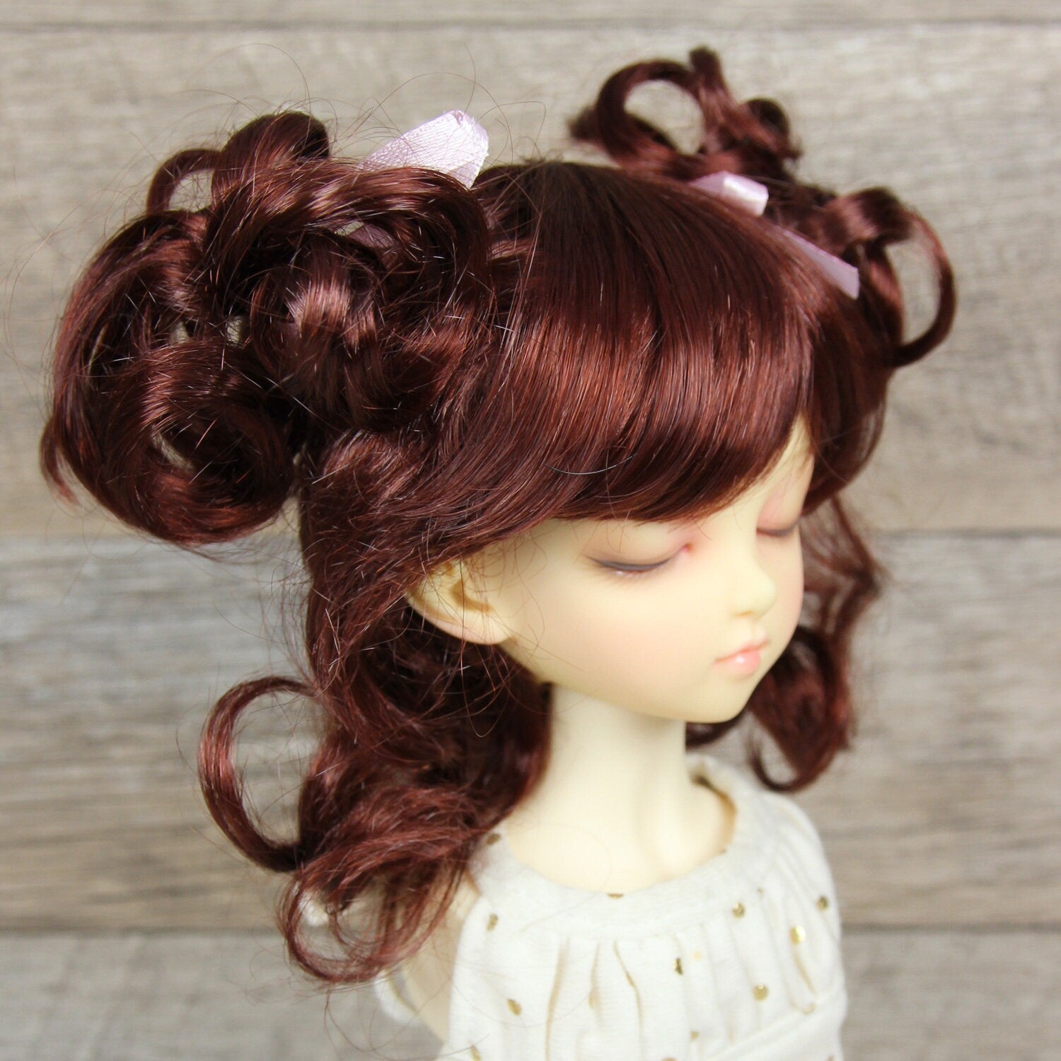 Fatiao - New Dollfie MSD Kaye Wiggs 1/4 BJD Size 7-8 inch - Chocolate Dolls Wig
