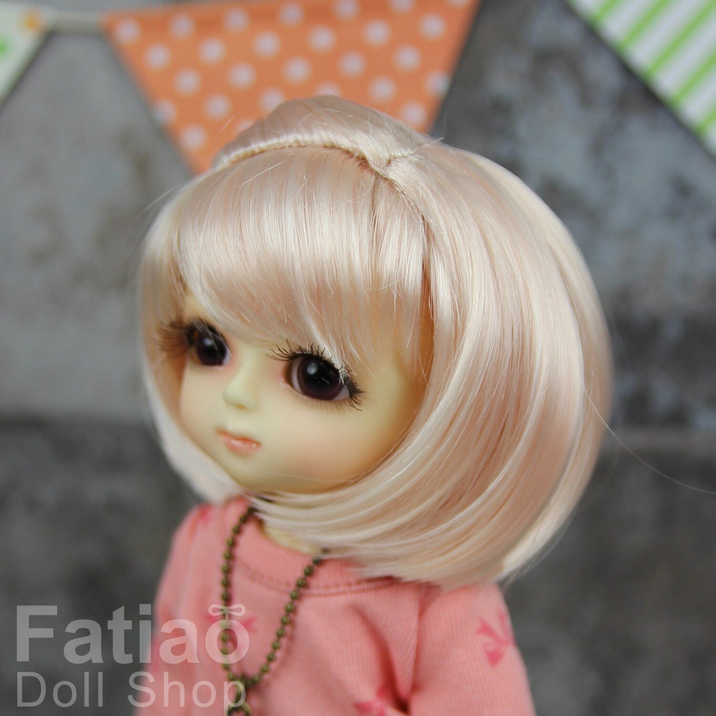Fatiao - BJD Dollfie Lati Yellow Pukifee 5-6" Doll Wig - Light Pink