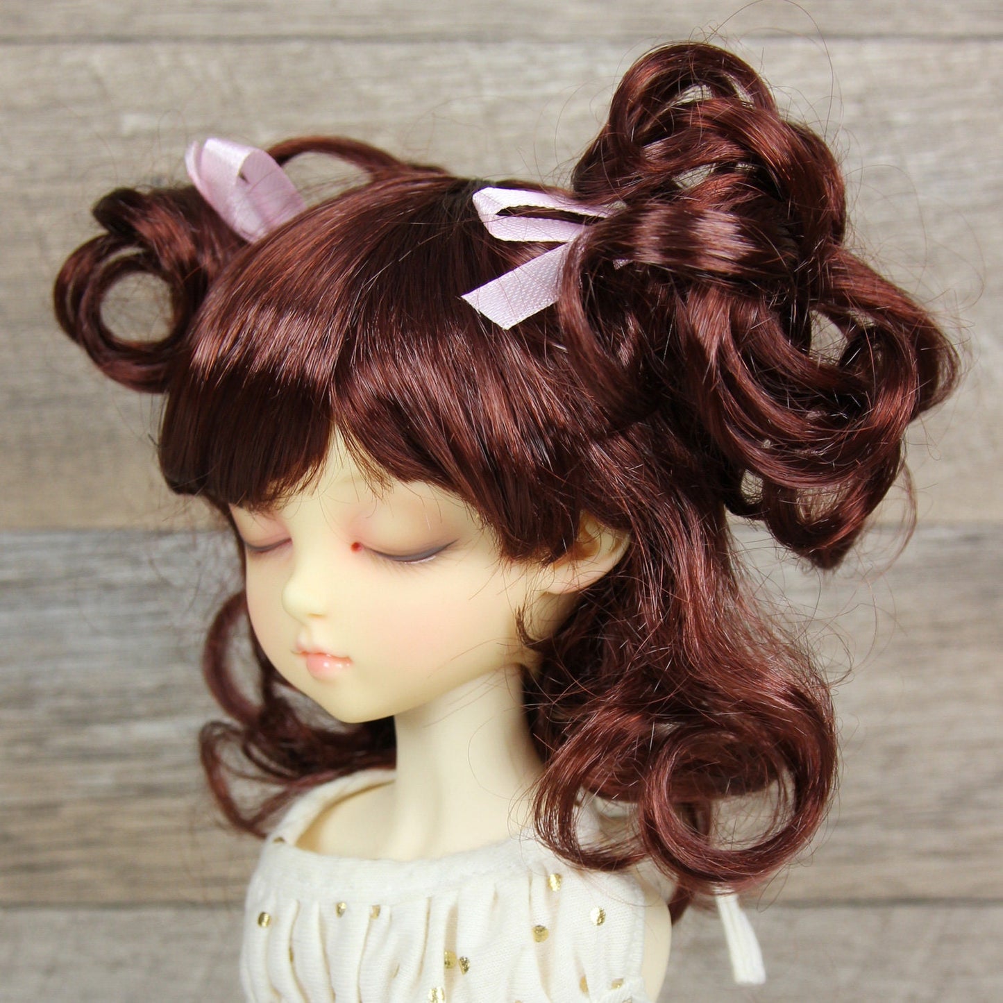 Fatiao - New Dollfie MSD Kaye Wiggs 1/4 BJD Size 7-8 inch - Chocolate Dolls Wig