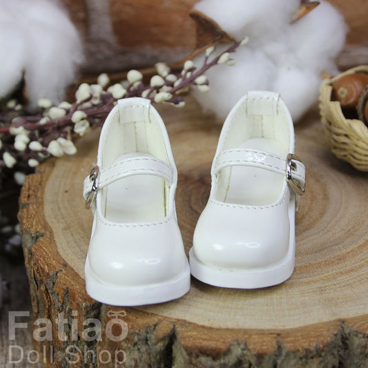 Fatiao - New 1/4 BJD MSD Dollfie Dolls Mary Jane Shoes - White (Size 5.5cm)