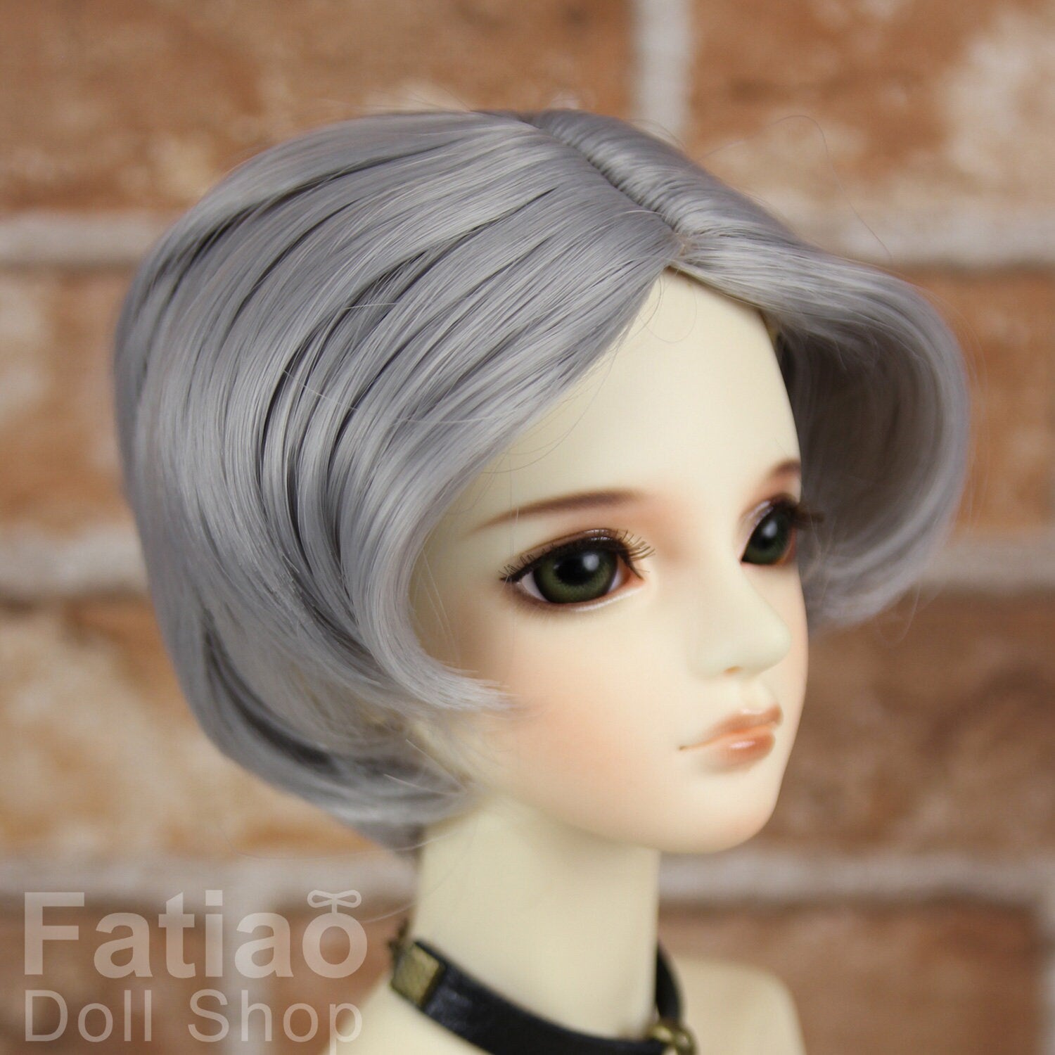 Fatiao - New Dollfie SD 1/3 BJD DD Dolls long Wig size 8-9" - Smoke Gray
