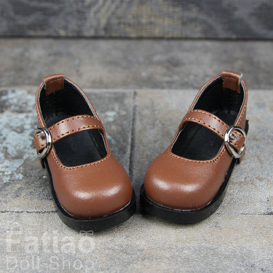 Fatiao - New 1/3 BJD Dollfie Dolls Mary Jane Shoes - Brown (Size 6.5cm)