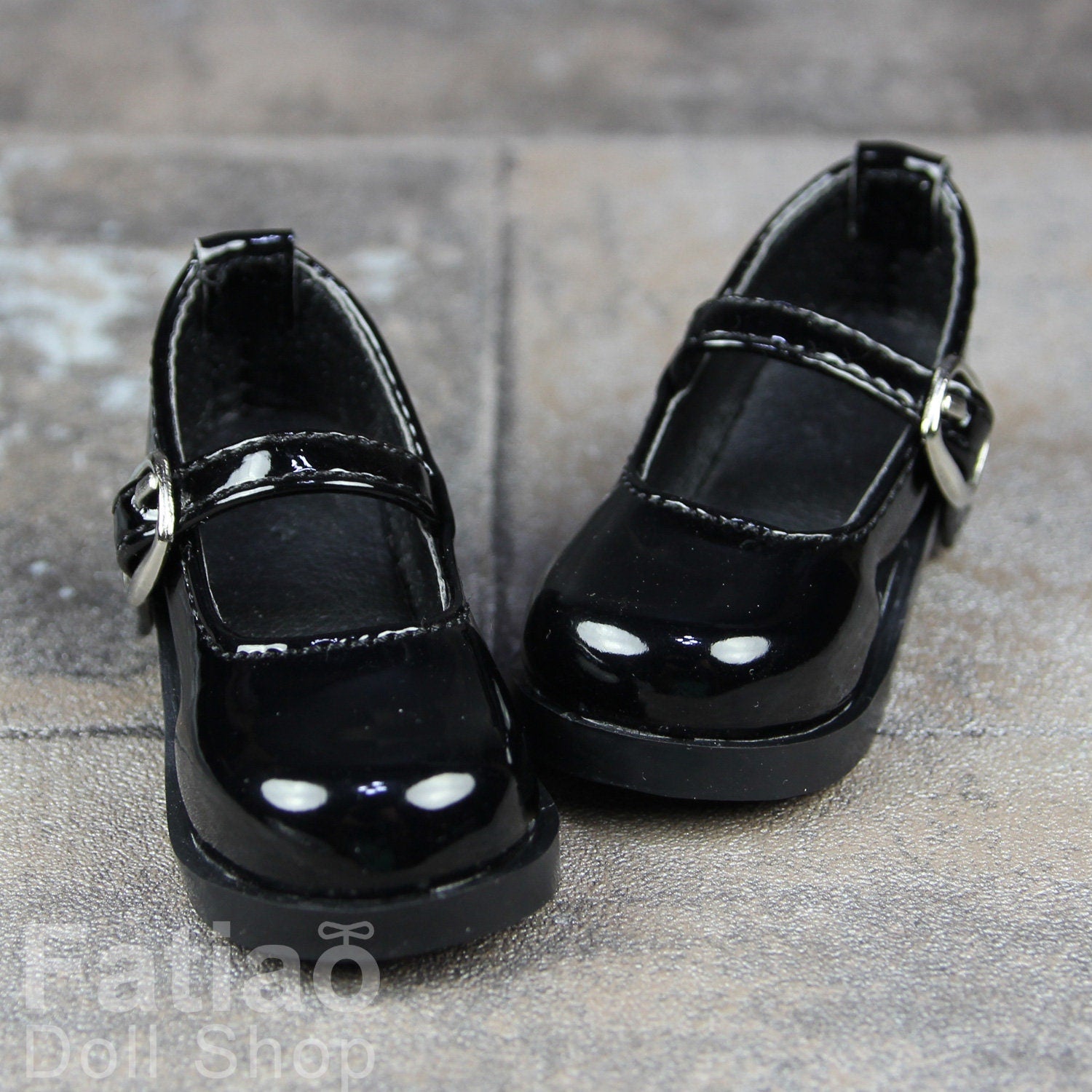 Fatiao - New 1/4 BJD MSD Dollfie Dolls Mary Jane Shoes - Black (Size 5.5cm)