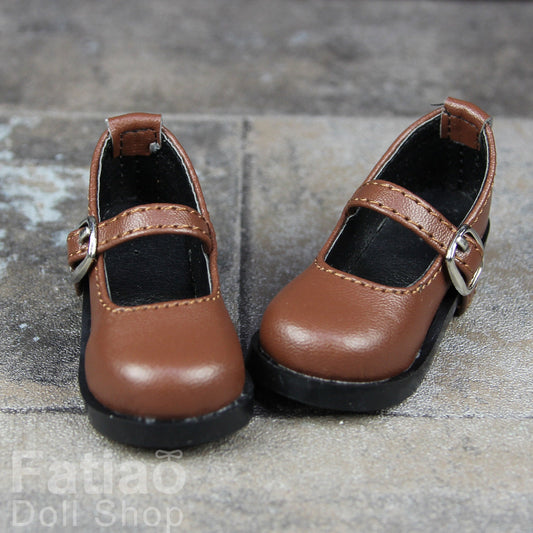 Fatiao - New 1/4 BJD MSD Dollfie Dolls Mary Jane Shoes - Brown (Size 5.5cm)