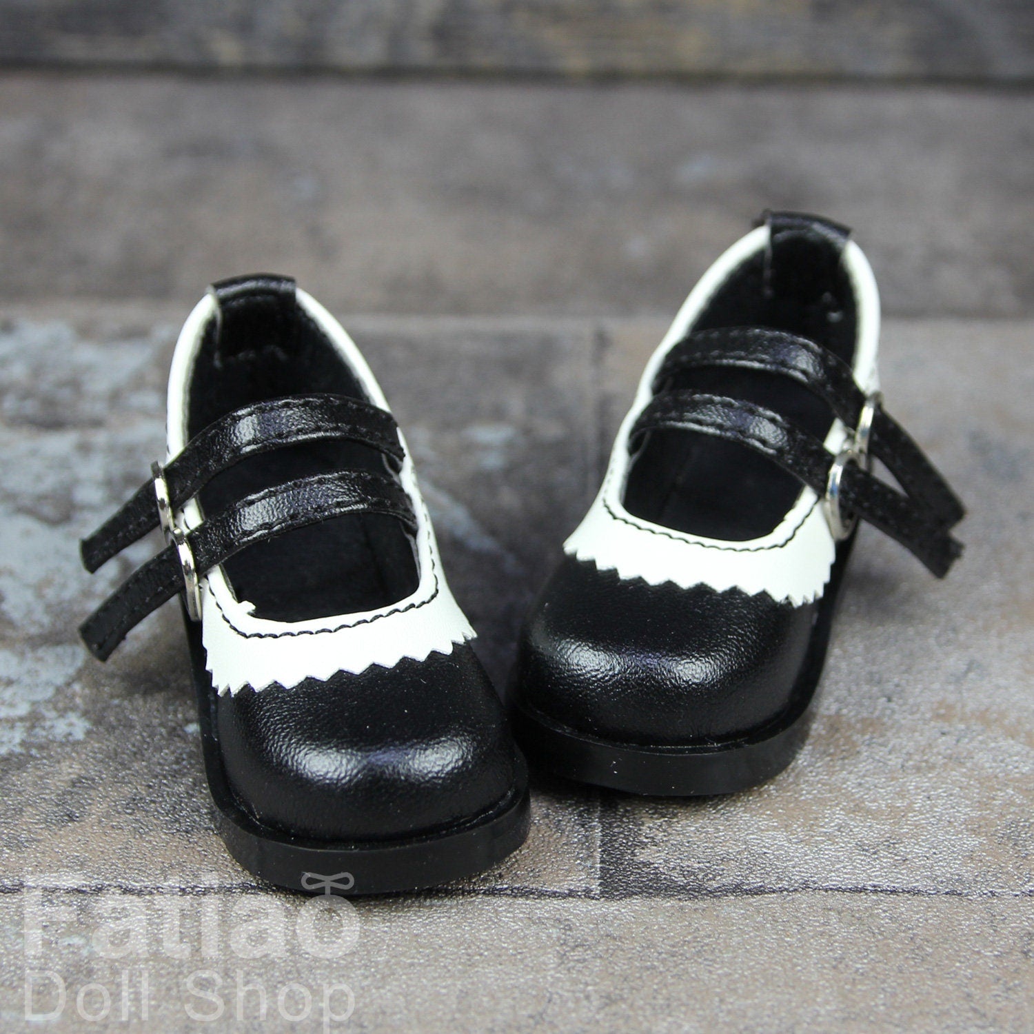 Fatiao - New 1/4 BJD MSD Dollfie Dolls Mary Jane Shoes - Black (Size 5.5cm)