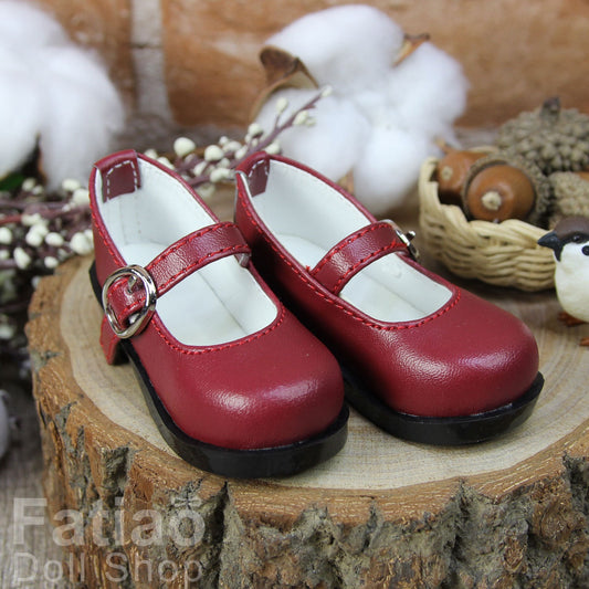 Fatiao - New 1/3 BJD Dollfie Dolls Mary Jane Shoes - Deep Red (Size 6.5cm)