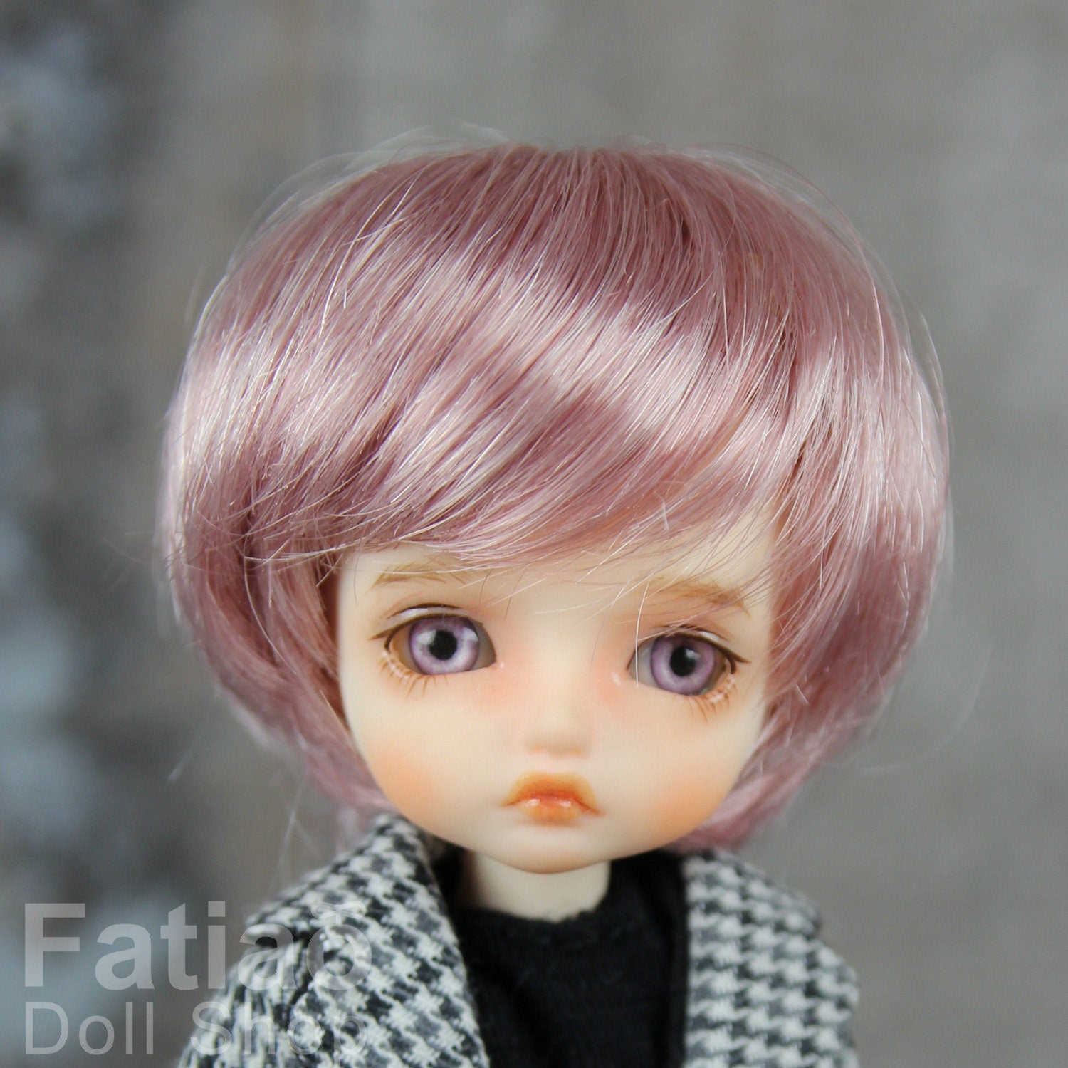 Fatiao - New BJD Dollfie pukipuki BF Pocket 3-4" Doll Wig - Deep Pink