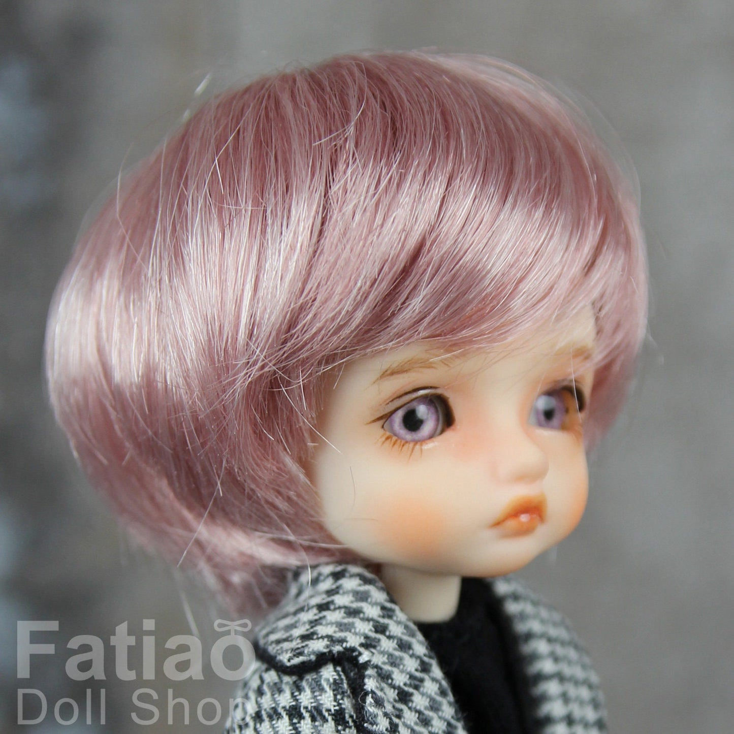 Fatiao - New BJD Dollfie pukipuki BF Pocket 3-4" Doll Wig - Deep Pink