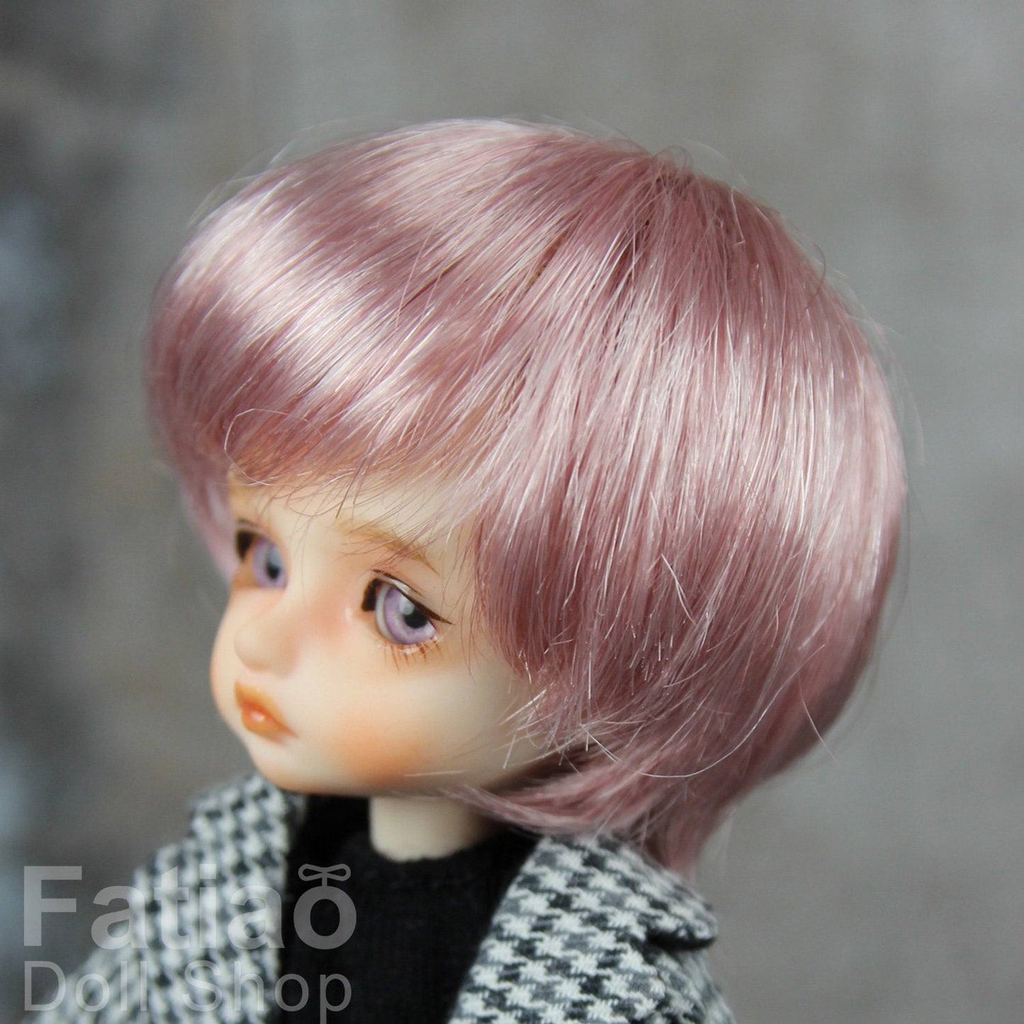 Fatiao - New BJD Dollfie pukipuki BF Pocket 3-4" Doll Wig - Deep Pink