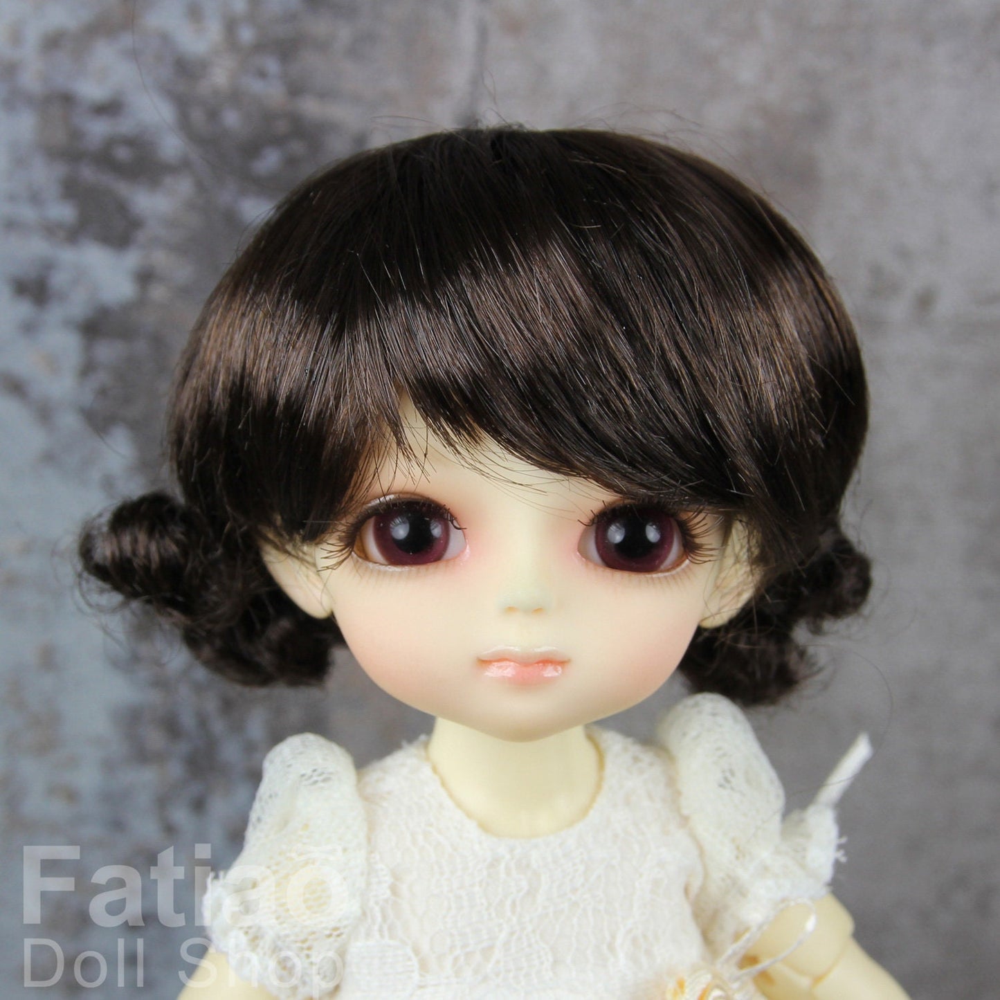 Fatiao - Dollfie Lati Yellow Pukifee 5-6" Doll Wig - Dark Brown
