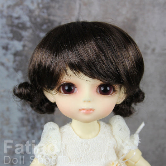 Fatiao - Dollfie Lati Yellow Pukifee 5-6" Doll Wig - Dark Brown