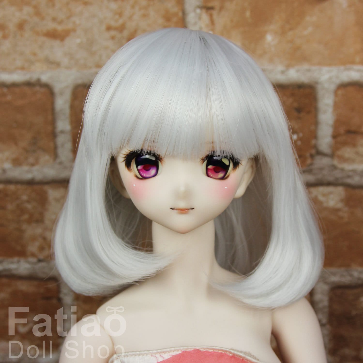 Fatiao - New Dollfie SD 1/3 BJD DD Dolls long Wig size 8-9" - silver white