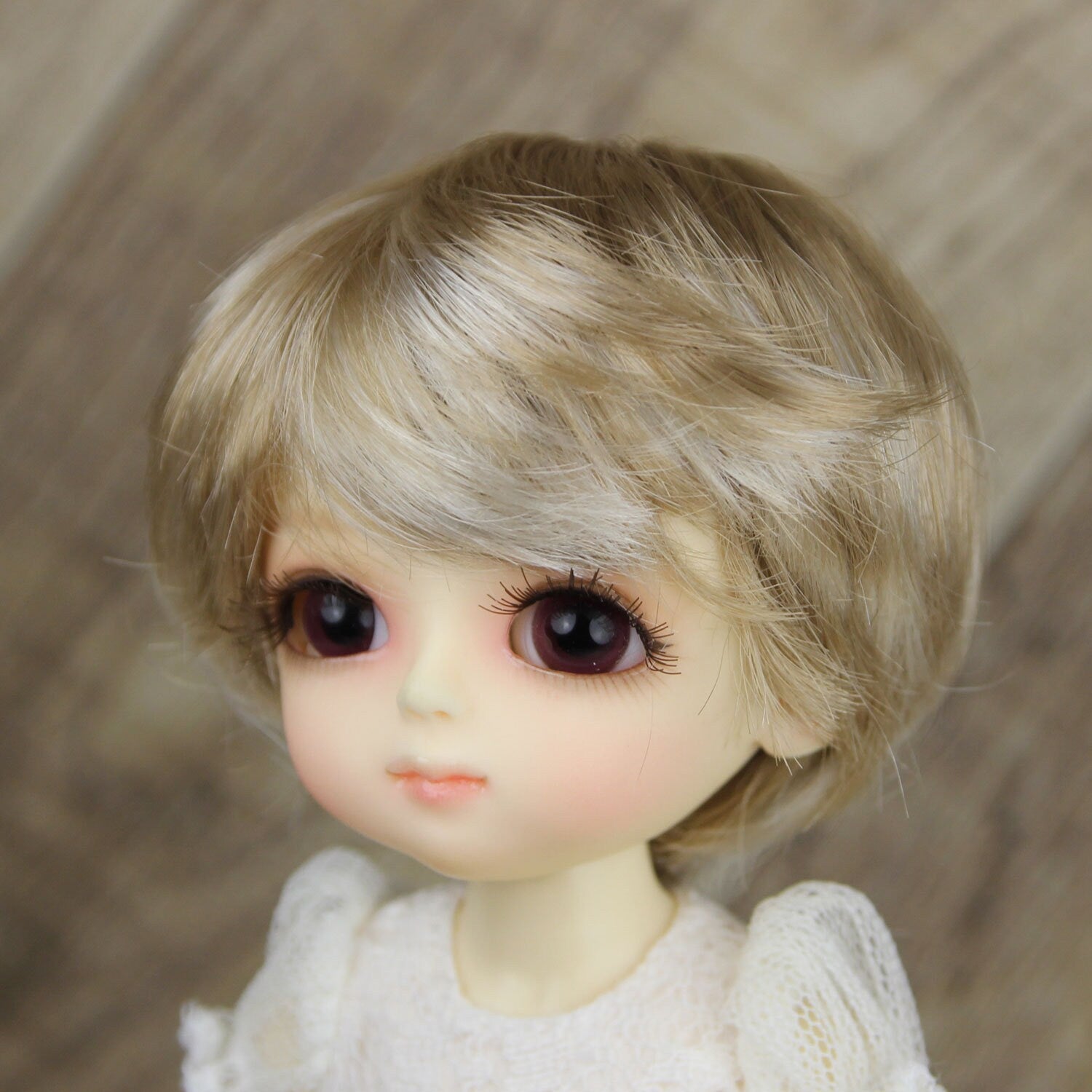 Fatiao - Dollfie Lati Yellow Pukifee 5-6" Angel Doll Wig - Latte & Blonde