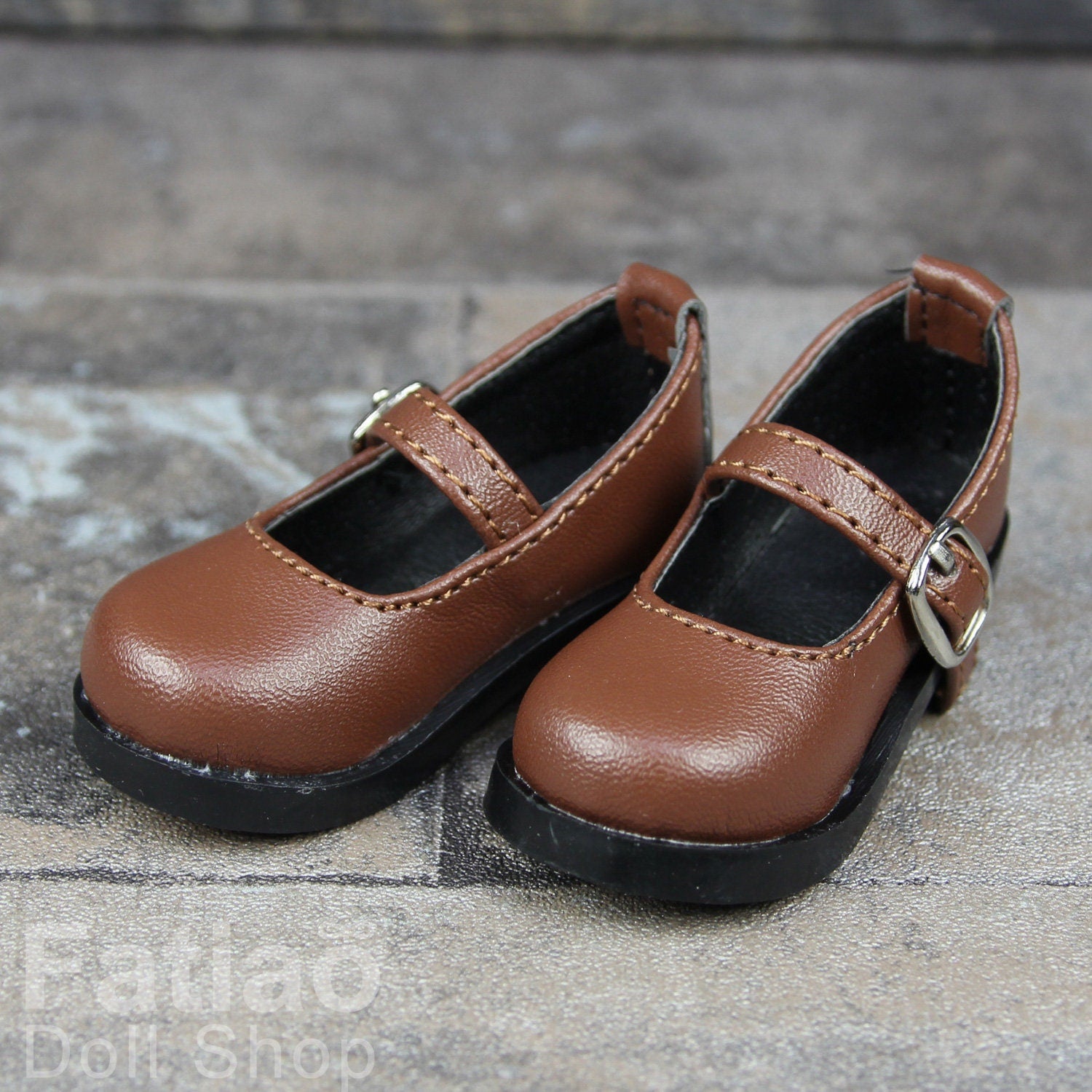 Fatiao - New 1/4 BJD MSD Dollfie Dolls Mary Jane Shoes - Brown (Size 5.5cm)