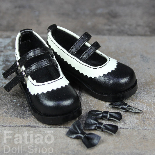 Fatiao - New 1/4 BJD MSD Dollfie Dolls Mary Jane Shoes - Black (Size 5.5cm)