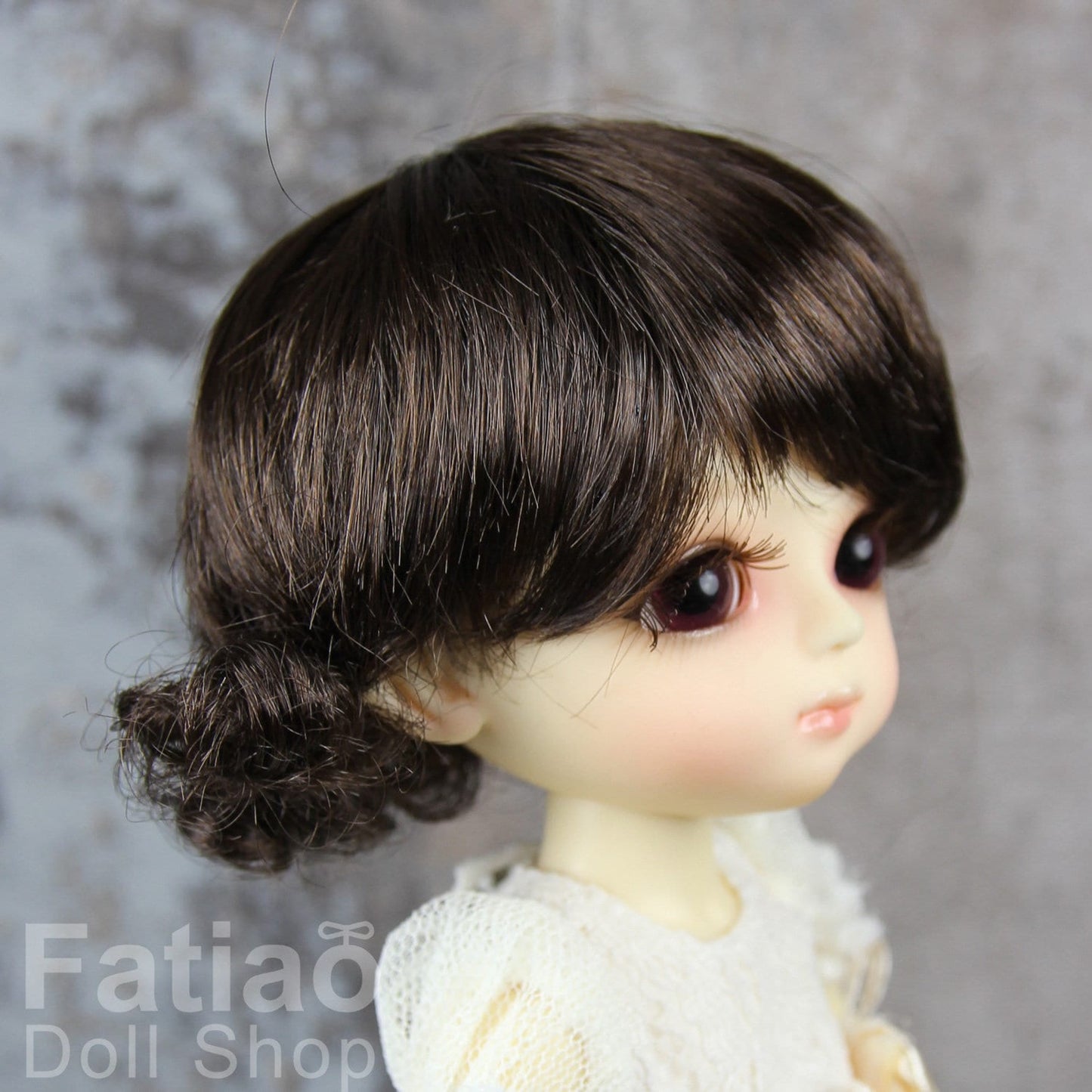 Fatiao - Dollfie Lati Yellow Pukifee 5-6" Doll Wig - Dark Brown