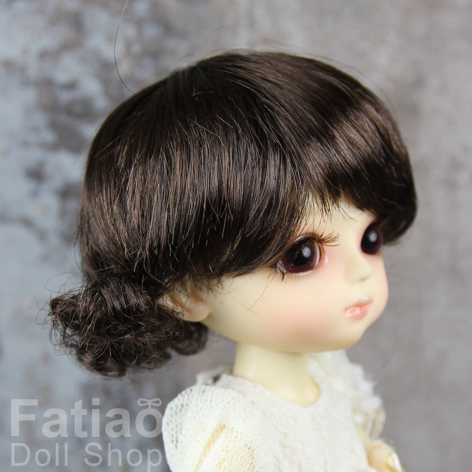 Fatiao - Dollfie Lati Yellow Pukifee 5-6" Doll Wig - Dark Brown