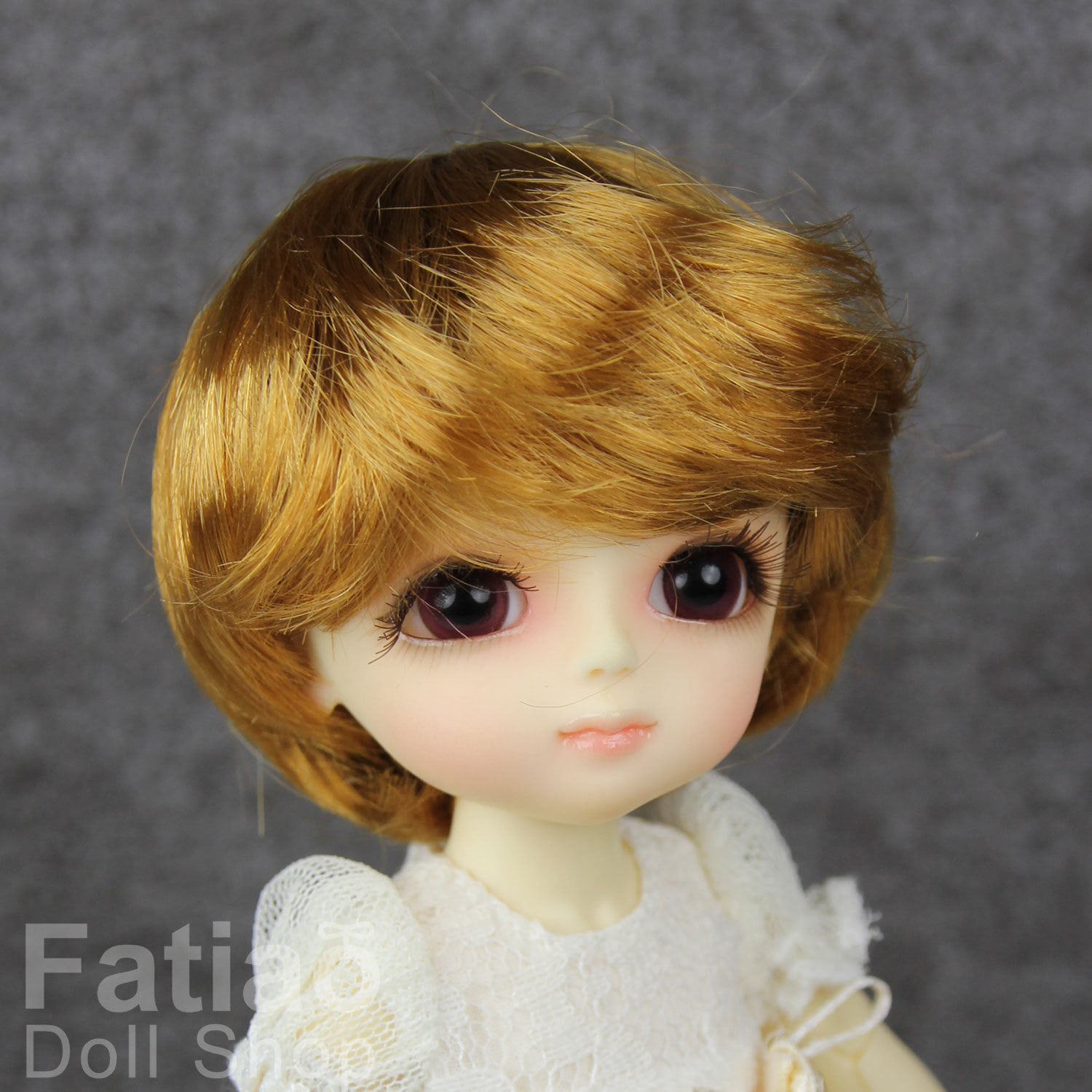 Fatiao - Dollfie Lati Yellow Pukifee 5-6" Angel Doll Wig - Caramel Gold