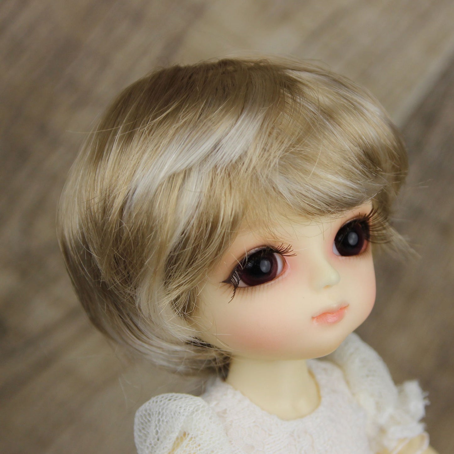 Fatiao - Dollfie Lati Yellow Pukifee 5-6" Angel Doll Wig - Latte & Blonde