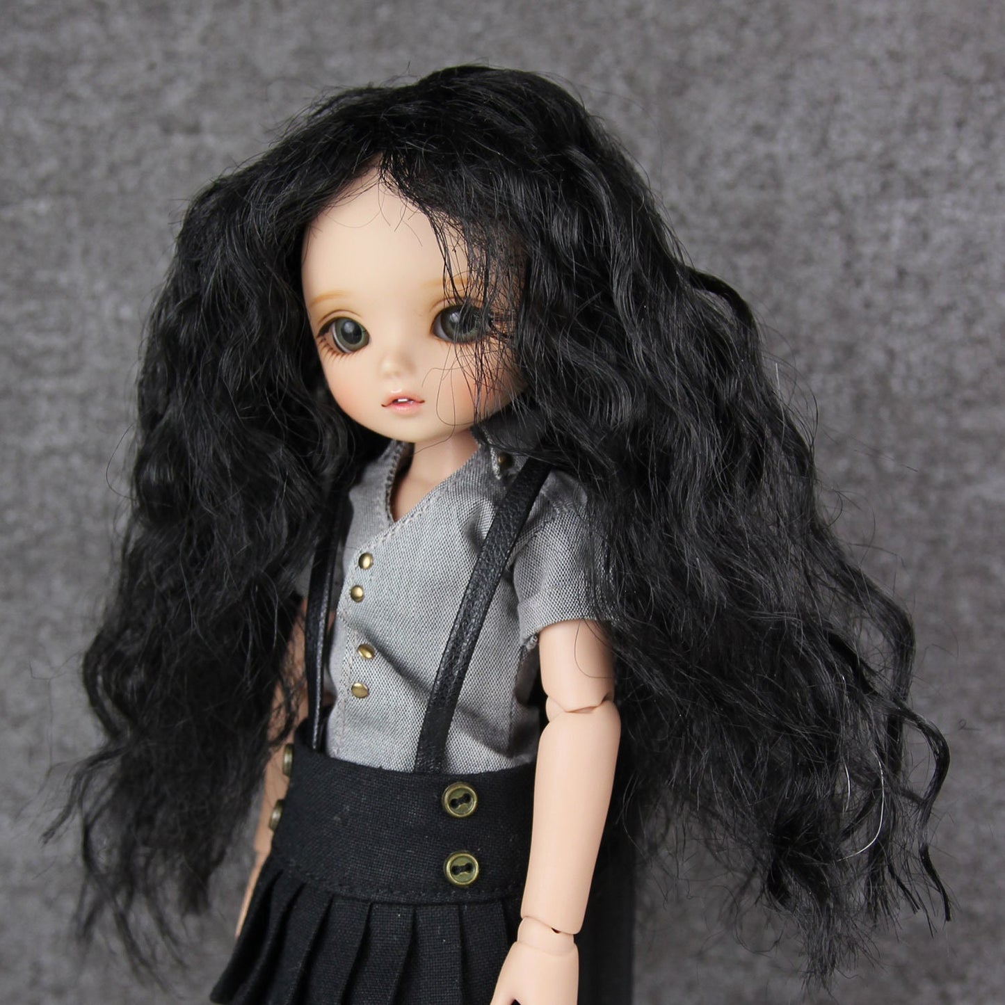 Fatiao - New BJD Dollfie pukipuki BF Pocket 3-4" Doll Wig - Black
