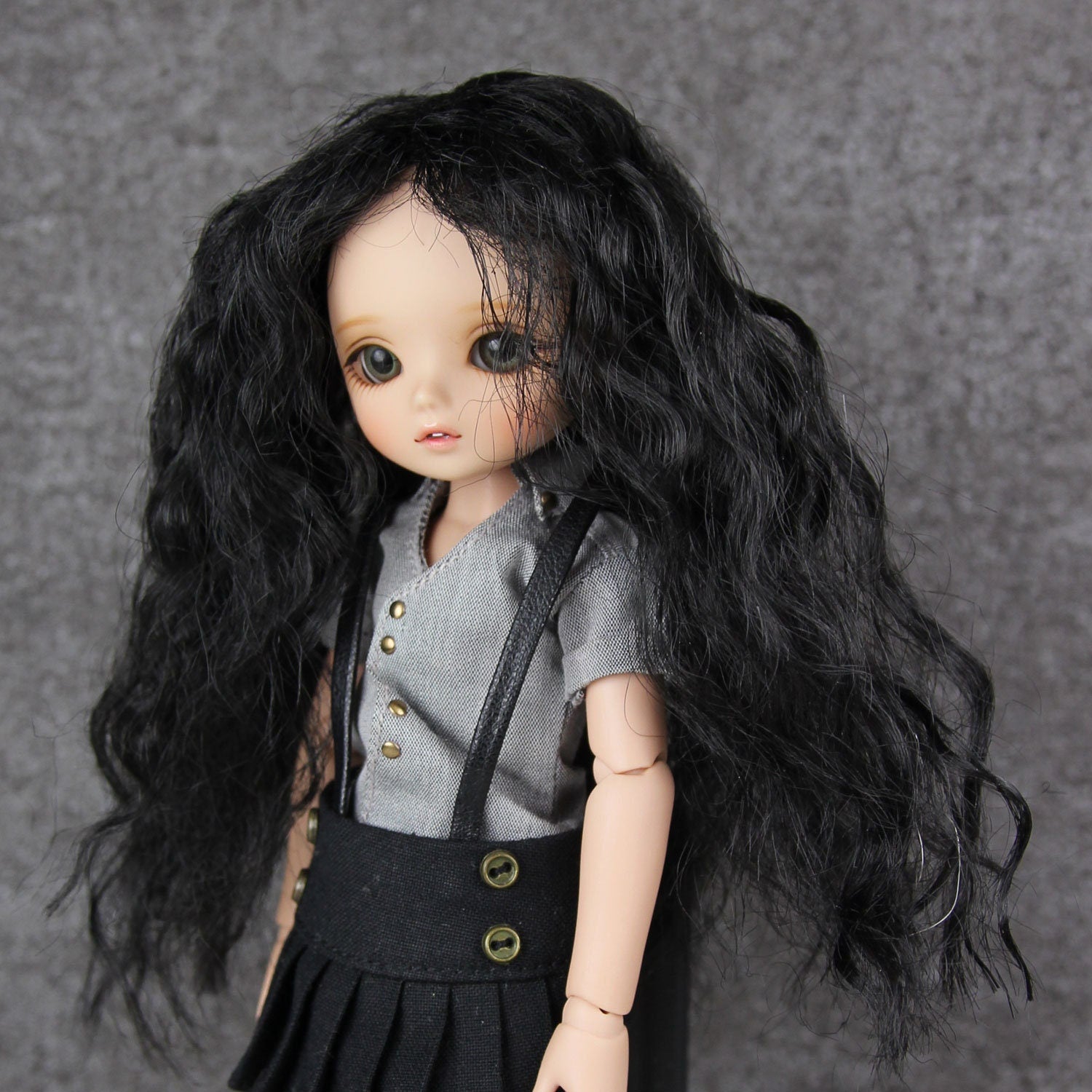 Fatiao - New BJD Dollfie pukipuki BF Pocket 3-4" Doll Wig - Black