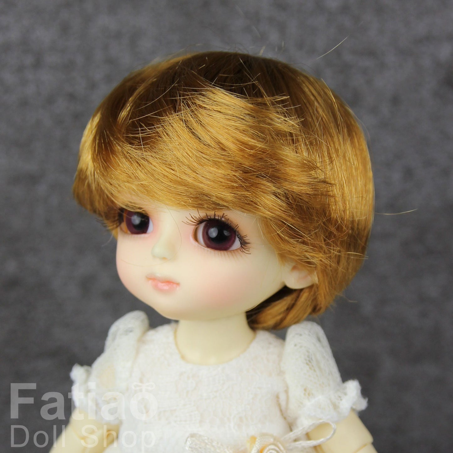 Fatiao - Dollfie Lati Yellow Pukifee 5-6" Angel Doll Wig - Caramel Gold