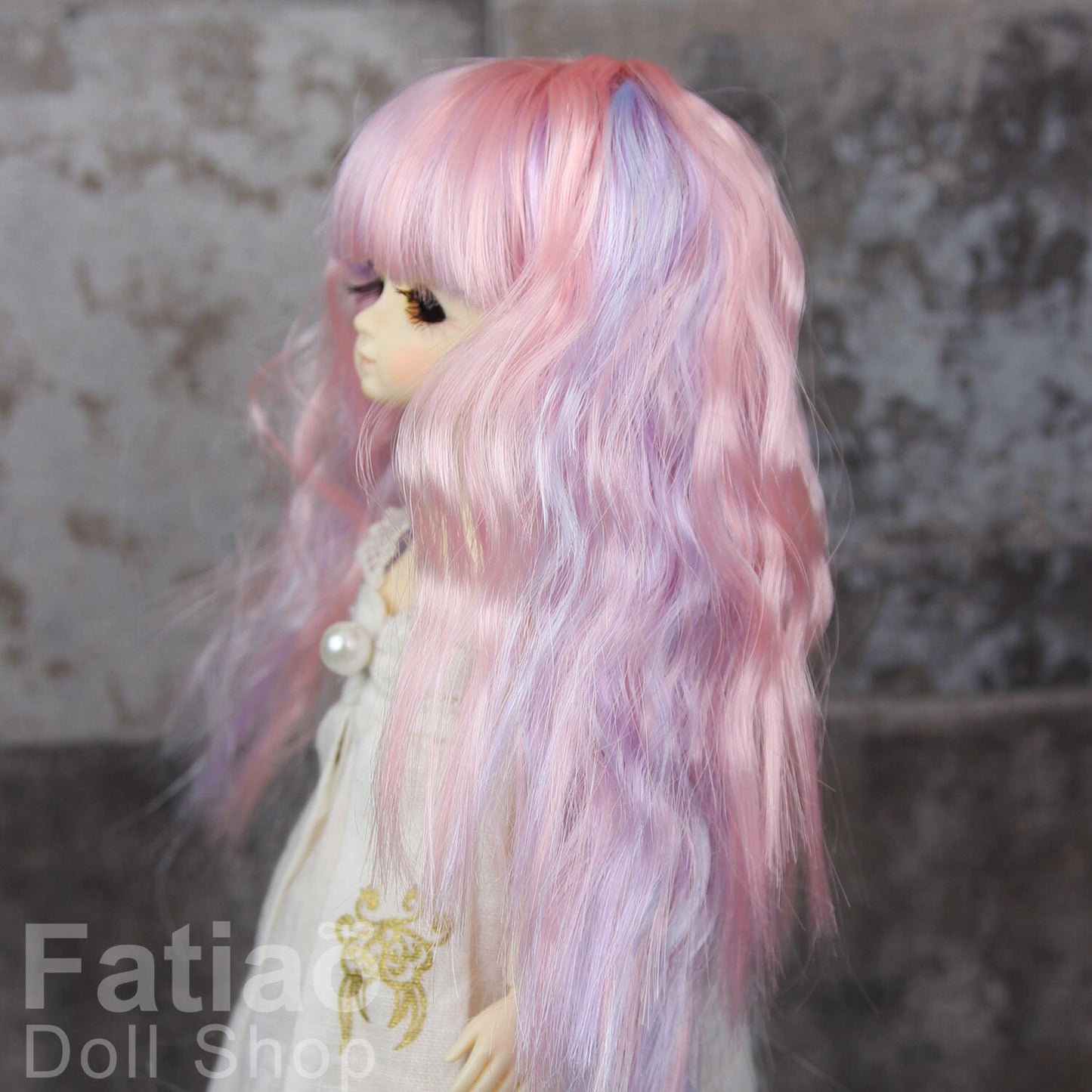 Fatiao - New Dollfie little pullip DAL Nendoroid BJD Dolls Wig - size 4-5 inch - Pink purple