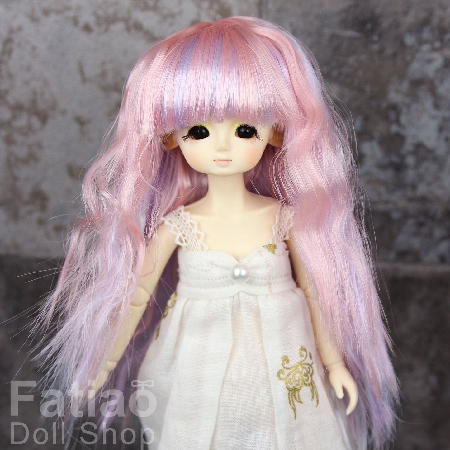 Fatiao - New Dollfie little pullip DAL Nendoroid BJD Dolls Wig - size 4-5 inch - Pink purple