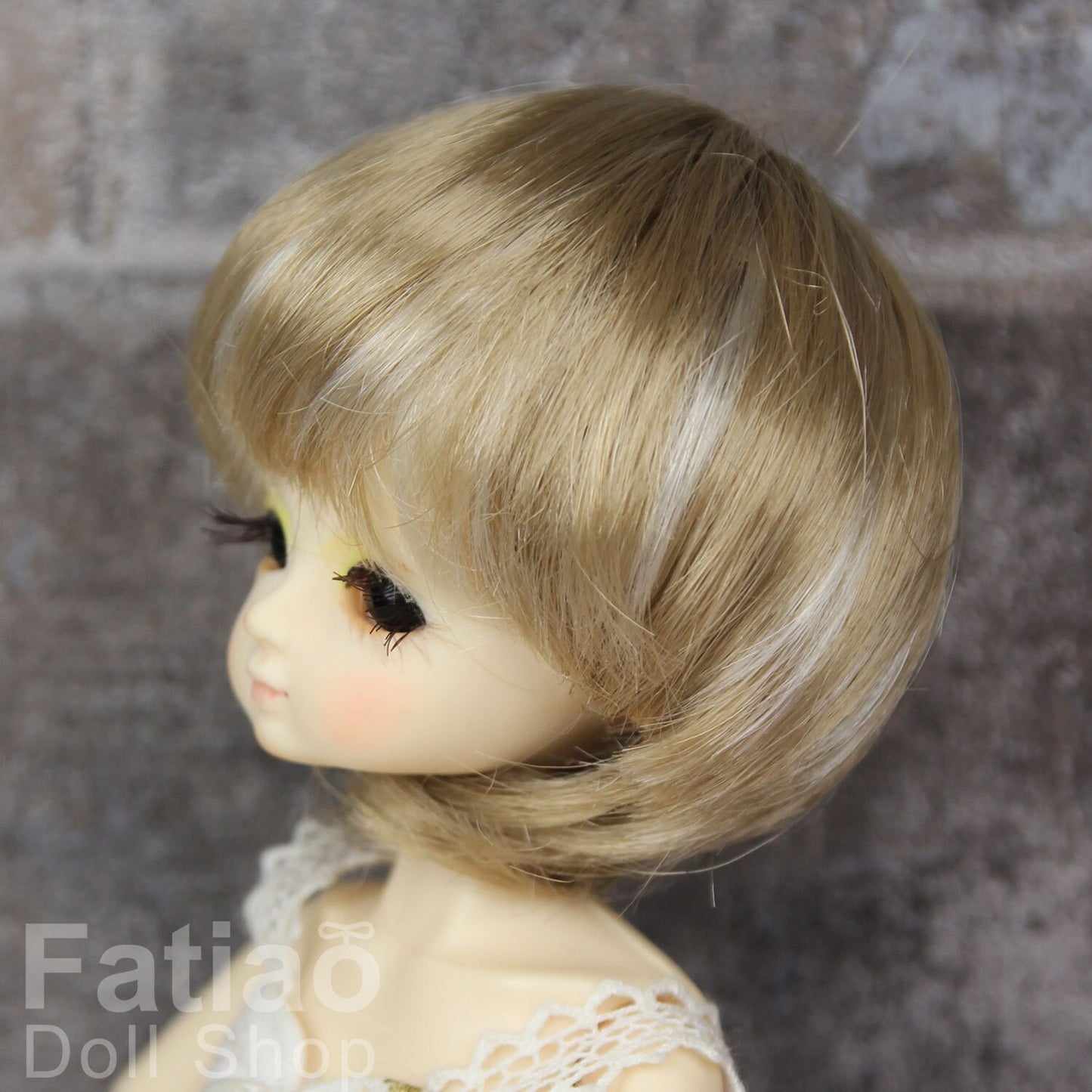 Fatiao - New Dollfie little pullip DAL Nendoroid BJD Dolls Wig - size 4-5" - Latte & Blonde