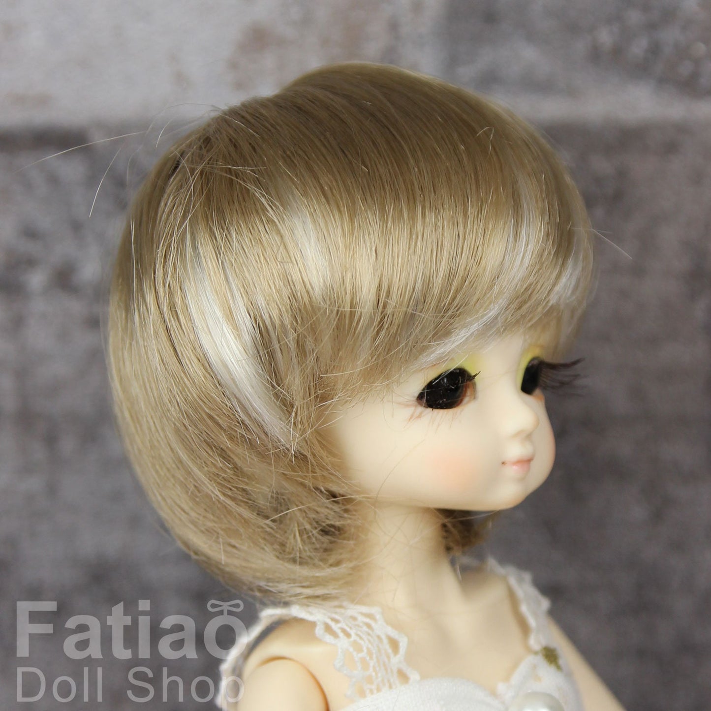 Fatiao - New Dollfie little pullip DAL Nendoroid BJD Dolls Wig - size 4-5" - Latte & Blonde