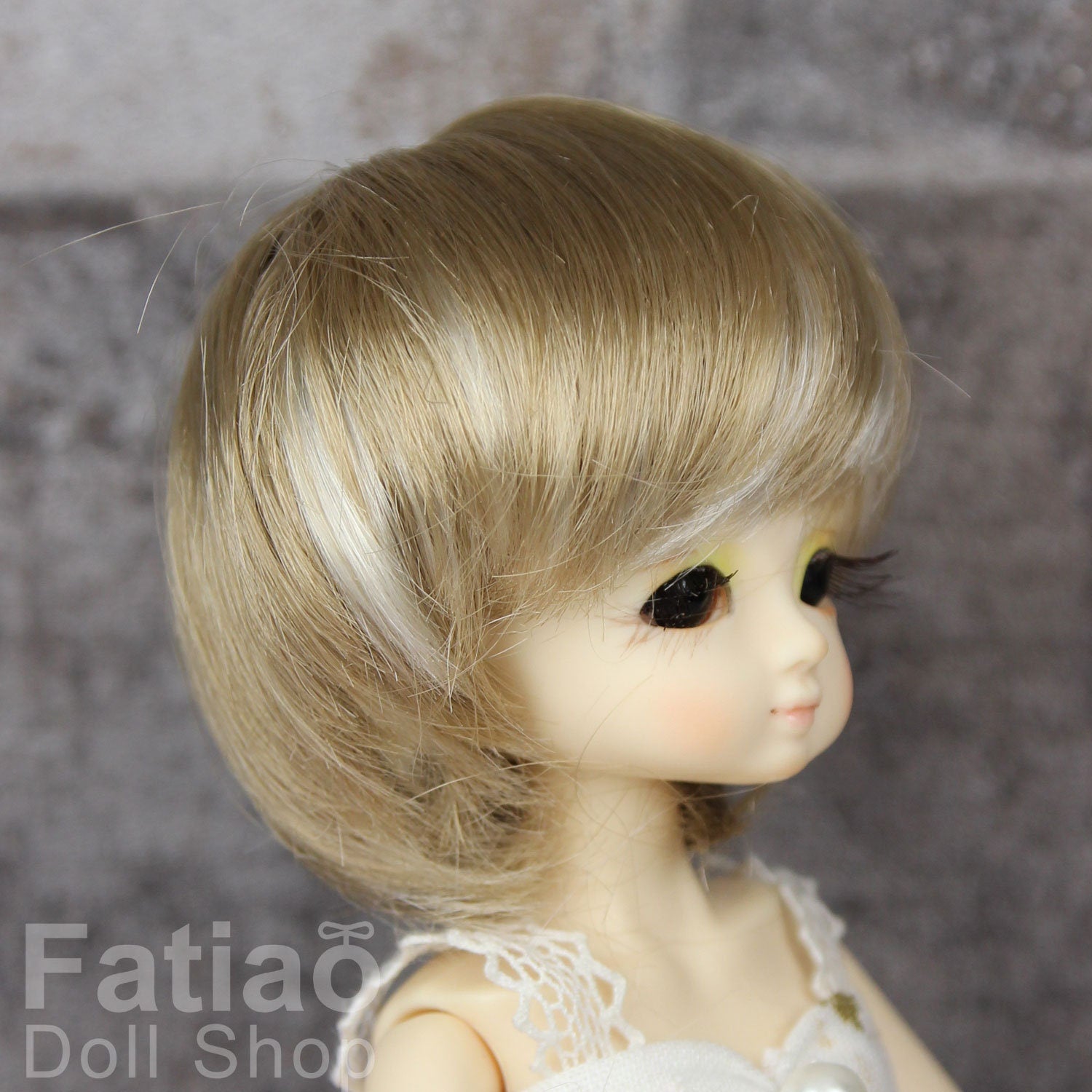 Fatiao - New Dollfie little pullip DAL Nendoroid BJD Dolls Wig - size 4-5" - Latte & Blonde