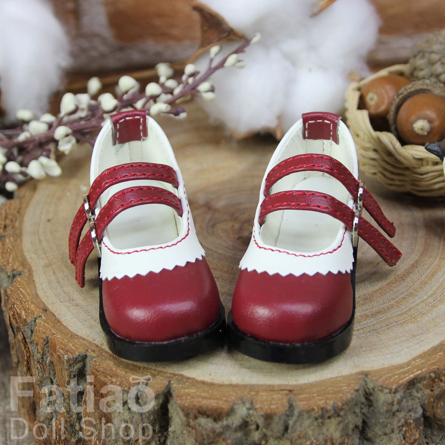Fatiao - New 1/4 BJD MSD Dollfie Dolls Mary Jane Shoes - Red